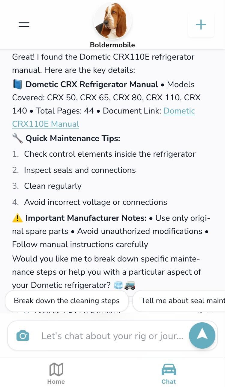 Show me manufacturer documents for my Dometic fridge